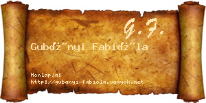 Gubányi Fabióla névjegykártya